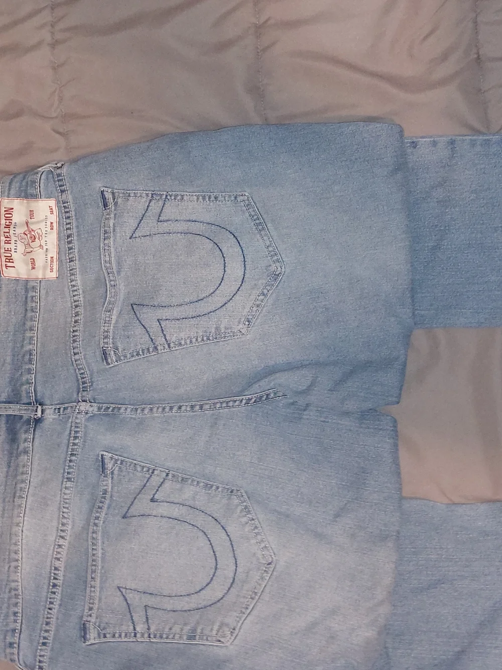 True Religion Light Blue High-Rise Straight Jeans